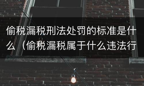 偷税漏税刑法处罚的标准是什么（偷税漏税属于什么违法行为判刑几年）