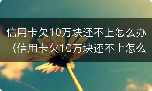信用卡欠10万块还不上怎么办（信用卡欠10万块还不上怎么办呀）