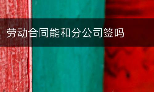 劳动合同能和分公司签吗
