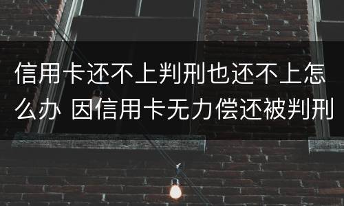 信用卡还不上判刑也还不上怎么办 因信用卡无力偿还被判刑之后还需要还吗