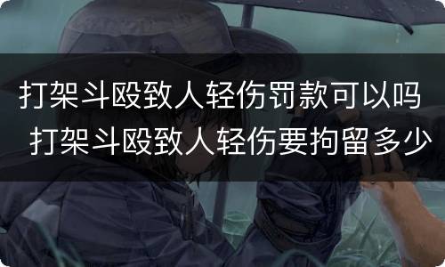 打架斗殴致人轻伤罚款可以吗 打架斗殴致人轻伤要拘留多少天