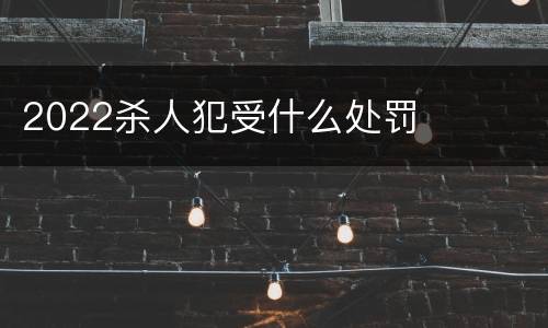 2022杀人犯受什么处罚