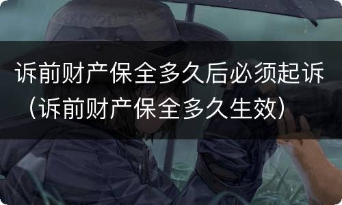 诉前财产保全多久后必须起诉（诉前财产保全多久生效）