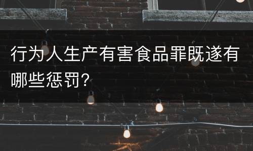 行为人生产有害食品罪既遂有哪些惩罚？