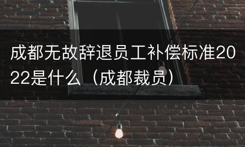 成都无故辞退员工补偿标准2022是什么（成都裁员）