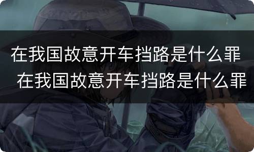 在我国故意开车挡路是什么罪 在我国故意开车挡路是什么罪名