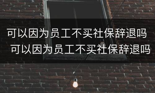 可以因为员工不买社保辞退吗 可以因为员工不买社保辞退吗