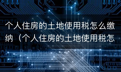 个人住房的土地使用税怎么缴纳（个人住房的土地使用税怎么缴纳的）