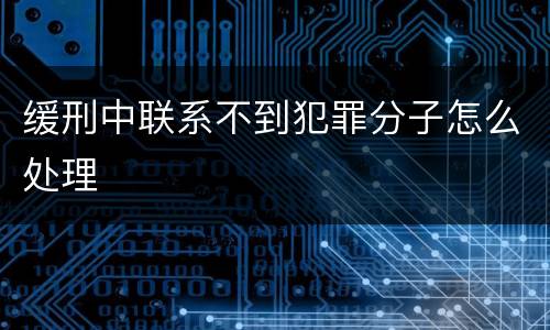 缓刑中联系不到犯罪分子怎么处理