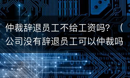 仲裁辞退员工不给工资吗？（公司没有辞退员工可以仲裁吗?）