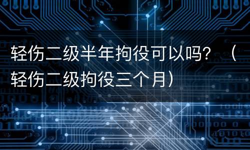 轻伤二级半年拘役可以吗？（轻伤二级拘役三个月）