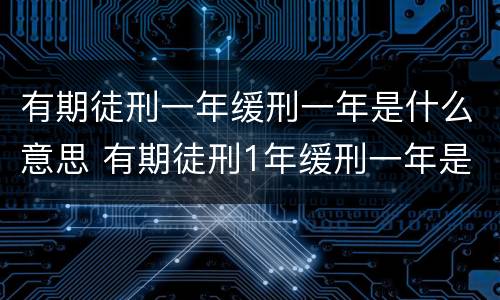 有期徒刑一年缓刑一年是什么意思 有期徒刑1年缓刑一年是什么意思
