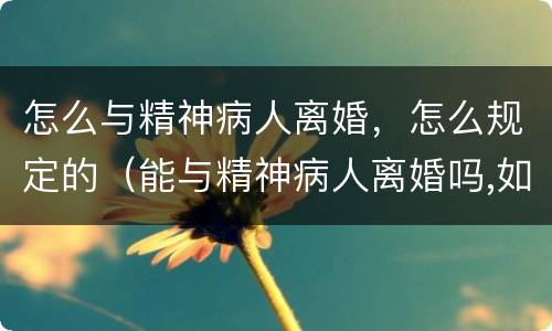 怎么与精神病人离婚，怎么规定的（能与精神病人离婚吗,如何和精神病人离婚）