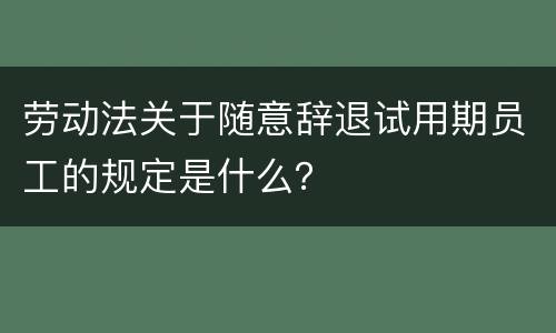 劳动法关于随意辞退试用期员工的规定是什么？