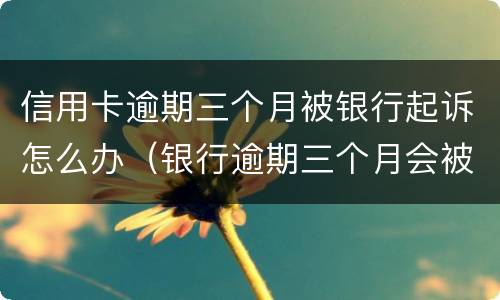 信用卡逾期三个月被银行起诉怎么办（银行逾期三个月会被起诉吗）