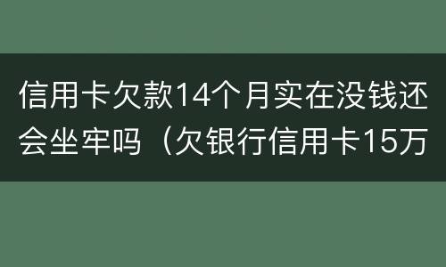 信用卡欠款14个月实在没钱还会坐牢吗（欠银行信用卡15万还不上要坐多牢）