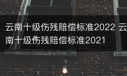 云南十级伤残赔偿标准2022 云南十级伤残赔偿标准2021