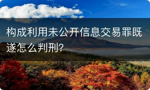 构成利用未公开信息交易罪既遂怎么判刑？