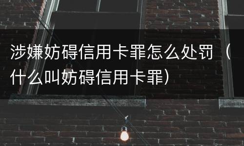 涉嫌妨碍信用卡罪怎么处罚（什么叫妨碍信用卡罪）