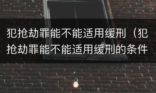 犯抢劫罪能不能适用缓刑（犯抢劫罪能不能适用缓刑的条件）