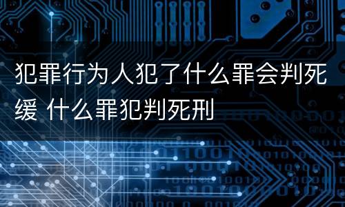 犯罪行为人犯了什么罪会判死缓 什么罪犯判死刑