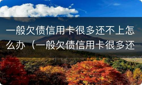 一般欠债信用卡很多还不上怎么办（一般欠债信用卡很多还不上怎么办呢）