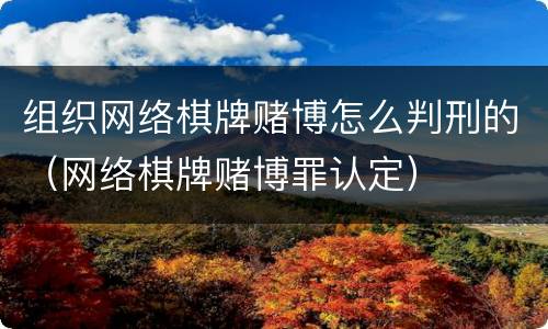 组织网络棋牌赌博怎么判刑的（网络棋牌赌博罪认定）