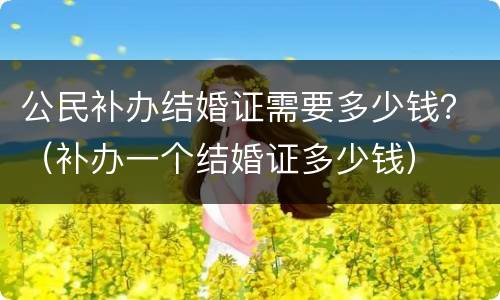 公民补办结婚证需要多少钱？（补办一个结婚证多少钱）