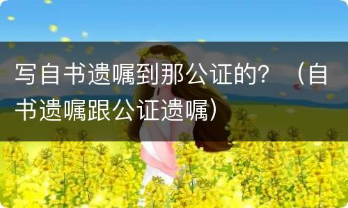 写自书遗嘱到那公证的？（自书遗嘱跟公证遗嘱）