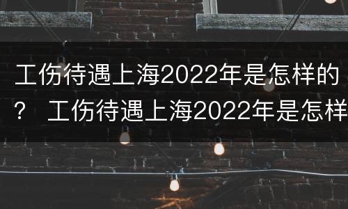 工伤待遇上海2022年是怎样的？ 工伤待遇上海2022年是怎样的呢