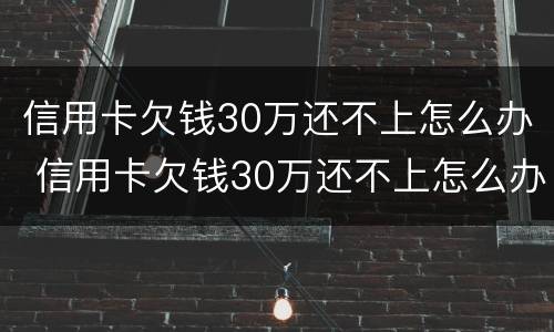 信用卡欠钱30万还不上怎么办 信用卡欠钱30万还不上怎么办呢