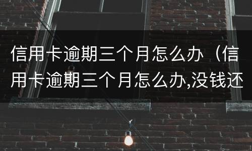 信用卡逾期三个月怎么办（信用卡逾期三个月怎么办,没钱还）