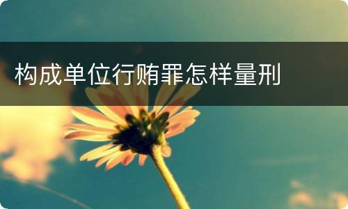 构成单位行贿罪怎样量刑