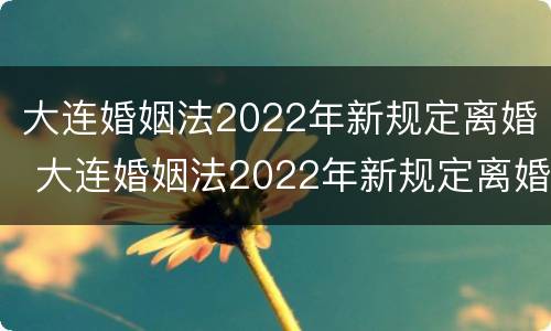 大连婚姻法2022年新规定离婚 大连婚姻法2022年新规定离婚财产分割