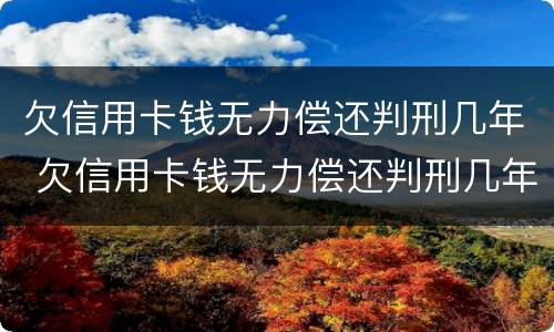 欠信用卡钱无力偿还判刑几年 欠信用卡钱无力偿还判刑几年了