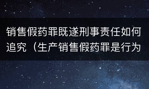销售假药罪既遂刑事责任如何追究（生产销售假药罪是行为犯吗）