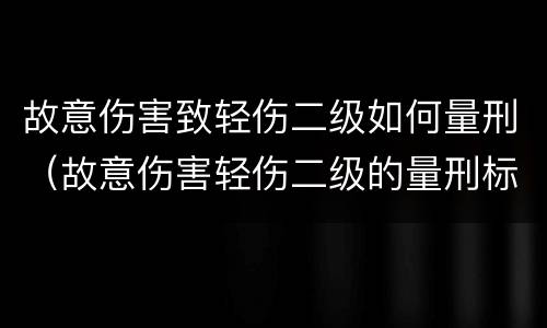 故意伤害致轻伤二级如何量刑（故意伤害轻伤二级的量刑标准）