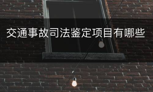 交通事故司法鉴定项目有哪些