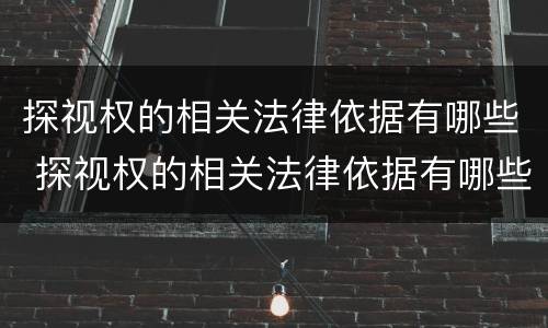 探视权的相关法律依据有哪些 探视权的相关法律依据有哪些条件