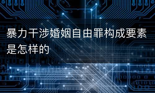暴力干涉婚姻自由罪构成要素是怎样的