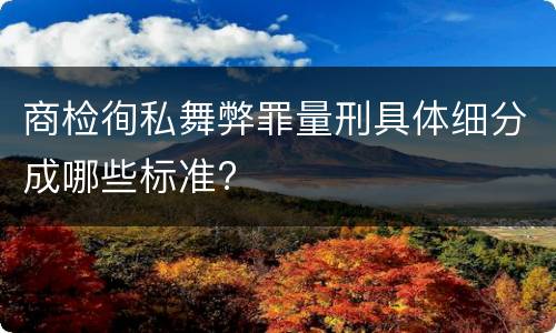 商检徇私舞弊罪量刑具体细分成哪些标准?