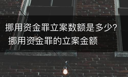 挪用资金罪立案数额是多少？ 挪用资金罪的立案金额