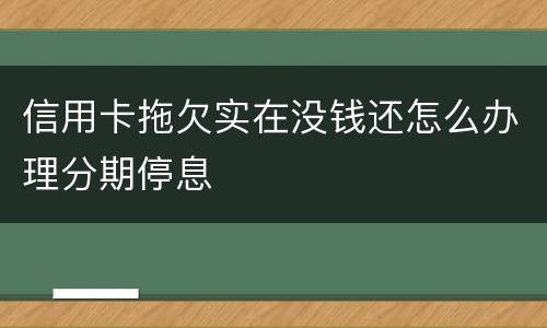 信用卡拖欠实在没钱还怎么办理分期停息