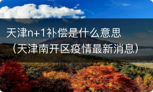 天津n+1补偿是什么意思（天津南开区疫情最新消息）