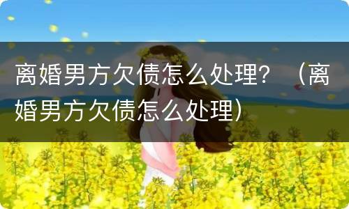 离婚男方欠债怎么处理？（离婚男方欠债怎么处理）