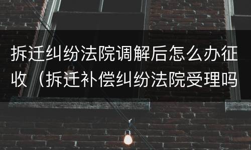 拆迁纠纷法院调解后怎么办征收（拆迁补偿纠纷法院受理吗）