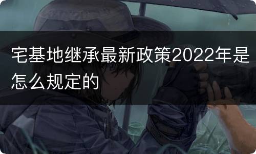宅基地继承最新政策2022年是怎么规定的