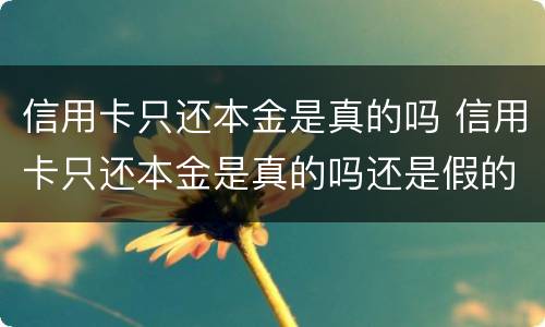 信用卡只还本金是真的吗 信用卡只还本金是真的吗还是假的