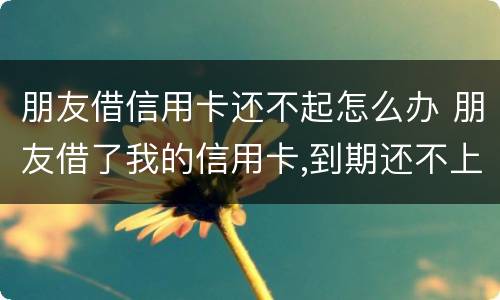 朋友借信用卡还不起怎么办 朋友借了我的信用卡,到期还不上,我该怎么办