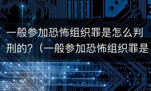 一般参加恐怖组织罪是怎么判刑的?（一般参加恐怖组织罪是怎么判刑的呢）
